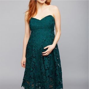 A Pea in the Pod Green Lace Maternity Dress Size M